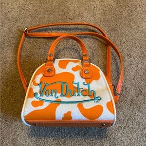 Von Dutch Orange and White Mini Bag